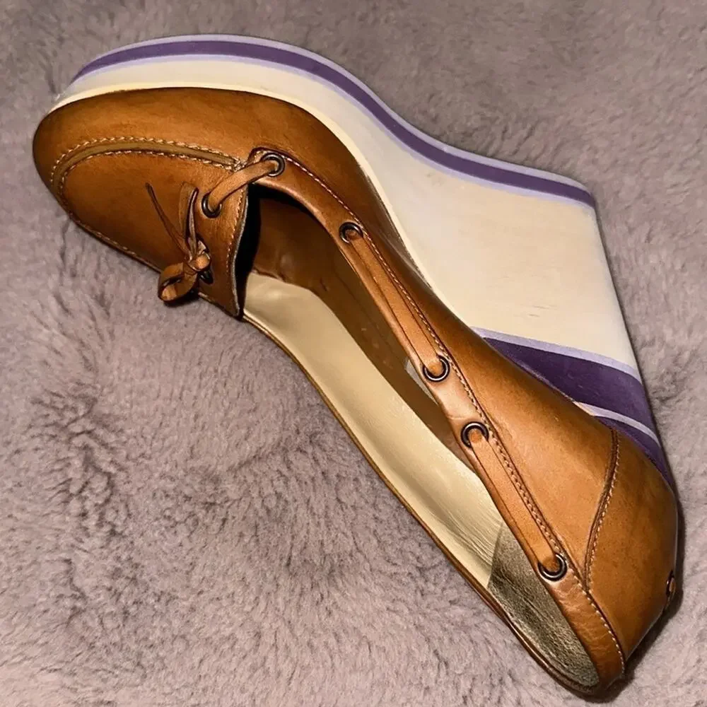 DIANA BROUSSARD Leather Platform WEDGES - Originally $695